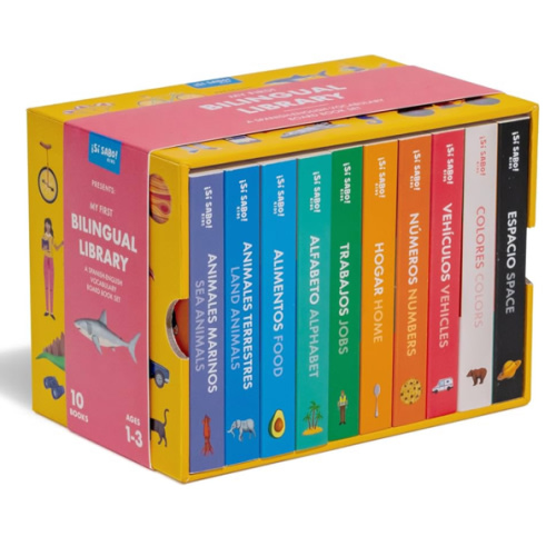 My First Bilingual Library: A Spanish-English Vocabulary Board Book Set of Colors, Numbers, Animals, ABCs, and More (Si Sabo Bilingual Books for Kids)