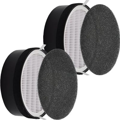 2-Pack LV-H132-RF Air Filters: Replacement for Levoit LV-H132 Air Purifier - H13 True HEPA & Activated Carbon 3-in-1, Reduce Odor & Pet Dander for Bedroom Office