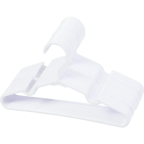 20-Piece White Baby Nursery Closet Hangers, Non-Slip Laundry Infant Pant Hanger for Newborn Clothes Gift, Ultra-Thin Plastic Hanger for Girl Boy Toddler