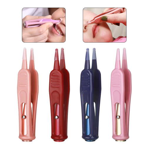 dianhelloya Booger Clip with LED Light Easy to Use Non-irritating Soft Head Creative Nostril Cleaning Aluminum Alloy Baby Nose Cleaning Tweezers for Trip (Rose Gold)