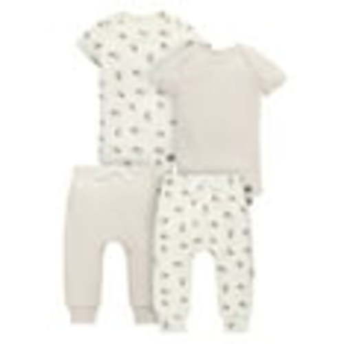 Modern Moments by Gerber Baby Neutral Super Soft Bodysuit and Pant, 4-Piece Outfit Set, Sizes Newborn - 12 Months