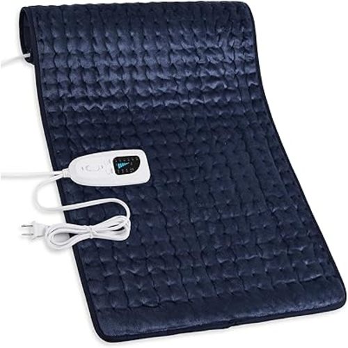 Deepsoon Heating Pad,Electric Heating Pads for Back,Neck,Moist Heating Pad for Abdomen Shoulder Knee Legs,Dry/Moist Heat&Auto Shut Off,Mother's Day Birthday for Men and Women,Navy Blue,33x17 Inch