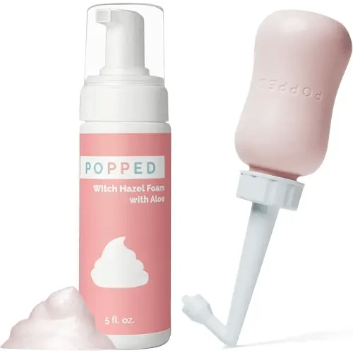 Popped Peri Bottle and Witch Hazel Foam with Aloe Postpartum Essentials Bundle