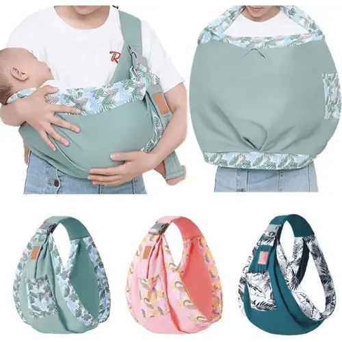 Baby Wrap Newborn Sling Dual Use Infant Nursing Cover Carrier Mesh Fabric Breastfeeding Carriers Up Baby Carrier Backpack 0-36M (Green)