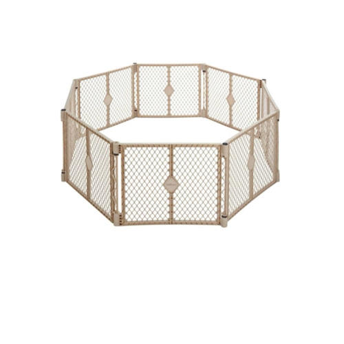 Toddleroo by North States - Superyard Baby Play Yard: Freestanding 8-Panel Baby Playpen - Indoor or Outdoor Use - Made in USA - Encloses Up to 34.4 Square Feet - 26 Inches Tall - Sand