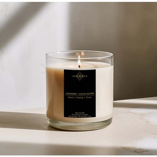 Cashmere and Cocoa Butter Quartz Crystal Candle
