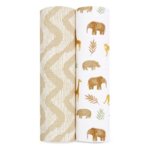 aden + anais essentials 2pk Cotton Muslin Swaddle Blankets - Tanzania