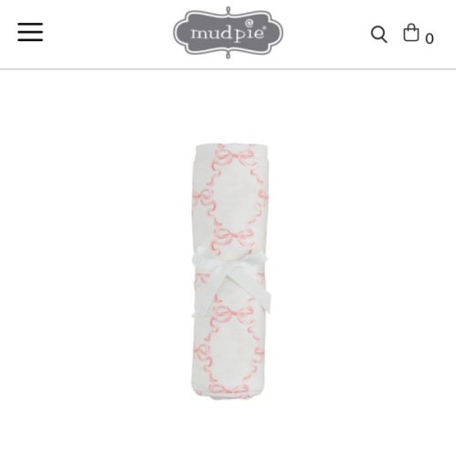 Bow Print Stretchy Swaddle | Soft Knit Blanket | Mud Pie