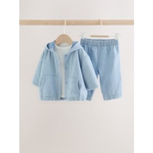 Buy Blue Shacket, Top and Trouser Baby 3 Piece Set from Next USA