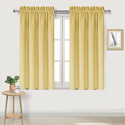 DWCN, Blackout Curtains for Bedroom, 42 x 45, Yellow