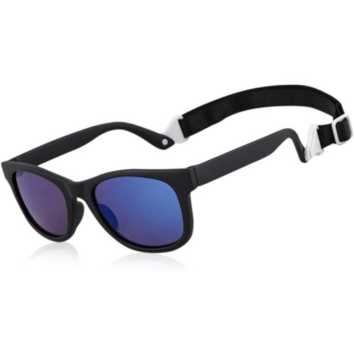 MAXJULI Baby Infant Sunglasses Safe, Soft, With Adjustable Strap 0-24 Months BPA Free 7002