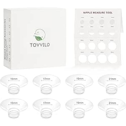 8PCS Flange Sizing Kit Compatible with Momcozy M5/M6/M9/V1 Pro/V2 Pro/Elvie/eufy/Paruu and Most 24mm Flanges/Shields,15mm/17mm/19mm/21mm Flange Insert