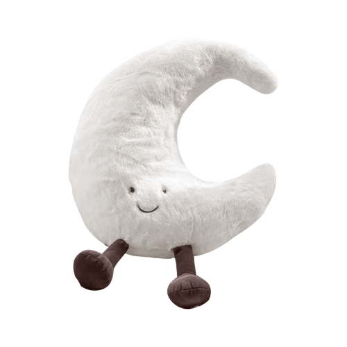 Cyinyin 11 INCH Moon Plush, Smiling Moon Filled Moon Pillow, Moon Stuffed Animal Pillow Soft Plush Toy for Children'S Birthday Gift, Cute Plushies Gift, Fun Plush Pillow for Home Decor