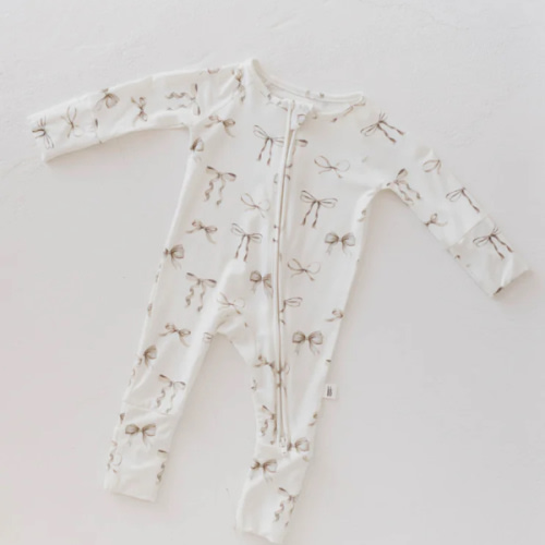 Bamboo Zip Pajamas | Clara Bow 3-6M