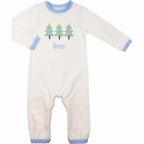 Knit Christmas Tree Long Romper