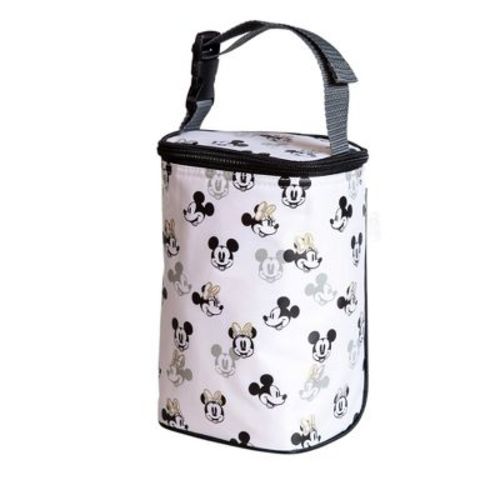 J.L. Childress Tall Two cool Breastmilk Cooler, Baby Bottle & Food Bag, Insulated & leak proof, Fits 2-4 Bottles, Mickey Minnie Ivory
