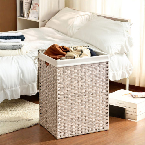 Bay Isle Home™ 100L PE Rattan Laundry Hamper - Removable Bag, Lid & Durable Frame | Wayfair