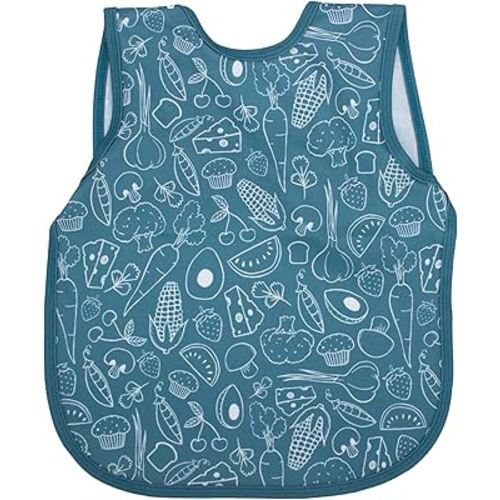 BapronBaby Neutral Foodie Bapron - No Neck Tie Safer Bib for Baby & Toddler - Soft Waterproof Stain Resistant - Machine Washable - Sz Baby/Toddler 6m-3T