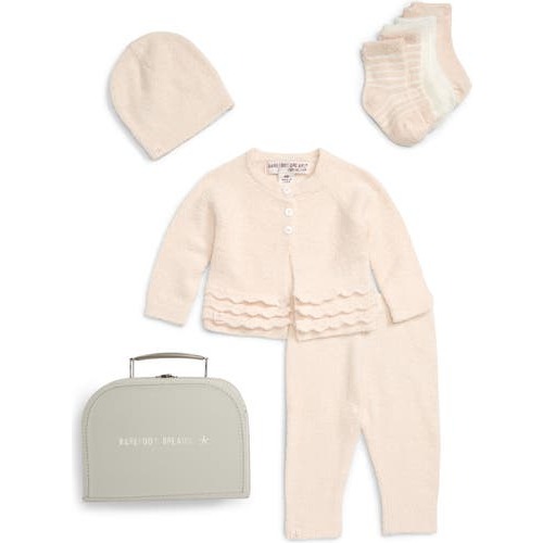 CozyChic® Lite Heirloom Cardigan, Pants, Socks, Beanie & Suitcase Set, Pink