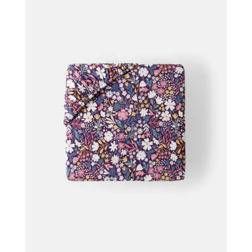 Midnight Petals Fitted Crib Sheet | Little Sleepies