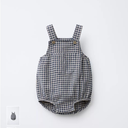 GINGHAM ROMPER - Navy blue | ZARA United States