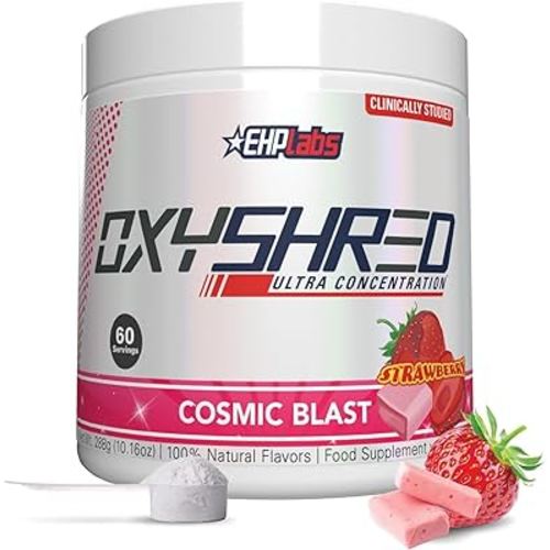 EHP Labs OxyShred Pre Workout Powder - Preworkout Powder with L Glutamine & Acetyl L Carnitine, Energy Boost Drink - Cosmic Blast, 60 Servings