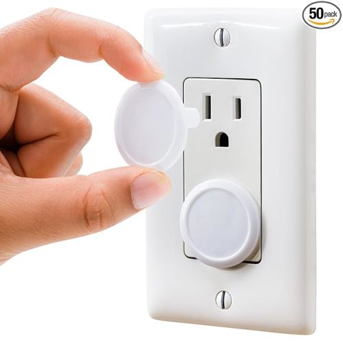 Outlet Covers Baby Proofing (50 Pack) Safe & Secure Electric Plug Protectors | Sturdy Childproof Socket Covers for Home & Office | Easy Installation | Protect Toddlers & Babies | White