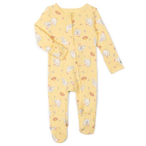 John Deere Animals Newborn Baby Girls Zip Up Sleep N' Play Yellow Chickens 0-3 Months