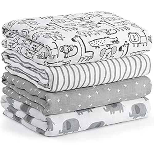 Muslin Swaddle Blankets for Newborn, Cotton Receiving Blanket