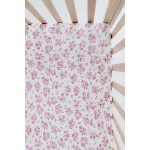Blush Rose Garden Crib Sheet