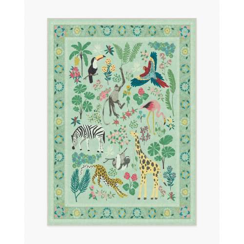 Jingle Jungle Sage Rug by Iris Apfel | Ruggable US