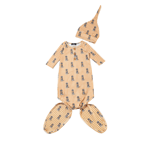 Checkered Hound Dog Gown + Hat Set – Little Josie's