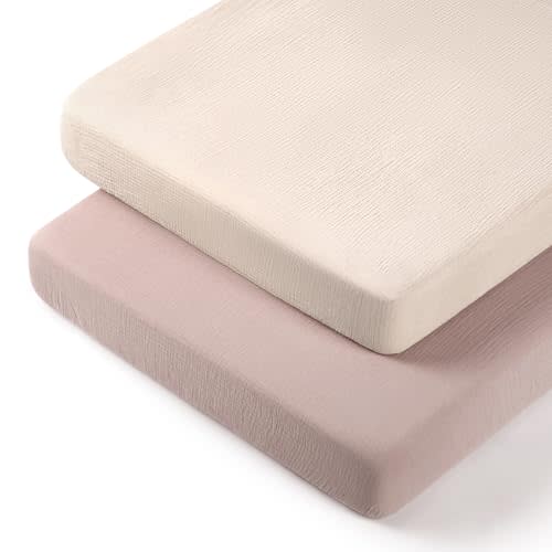 lulumoon Pack N Play Sheets: Soft & Breathable Playard Sheets for Boys and Girls - Fitted for Most Pack N Play and Playard Mattress