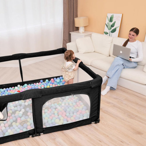 dearlomum 51"×51" Foldable Large Baby Playpen Activity Center Playard for Babies and Toddlers Safety Gate & Reviews | Wayfair