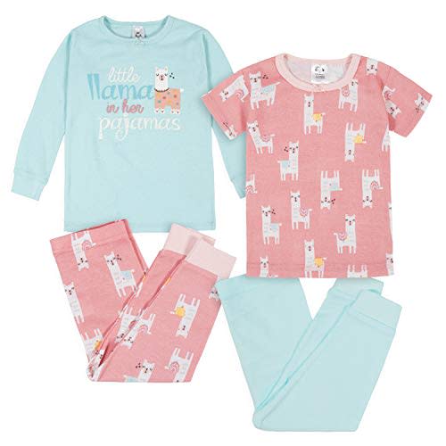 Gerber Baby Girls' Toddler Snug Fit 4-Piece Pajama Set
