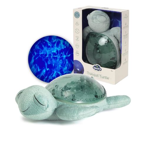 Cloud b Ocean Projector Nightlight with 2 White Noises & 2 Soothing Sounds | Adjustable Settings | Cry Sensor | Tranquil Turtle - Green (Rechargeable)