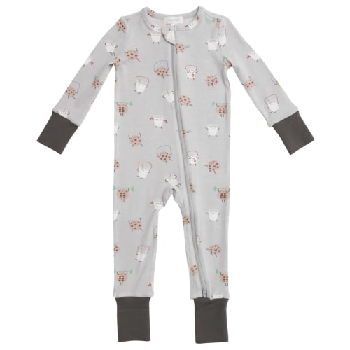 2-Way Zip Romper, Cookies & Milk