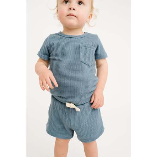 Dusty Blue Waffle Pocket Set