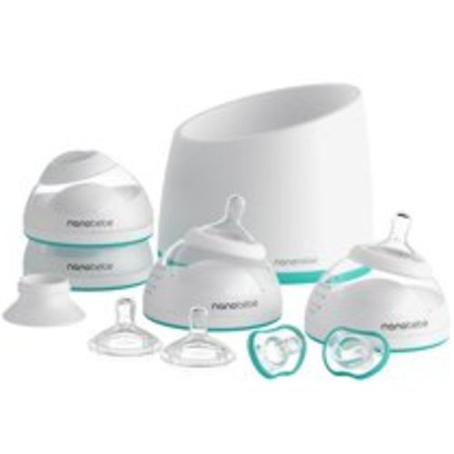 Nanobebe Baby Bottle Starter Set with Warmer & Pacifiers, Teal