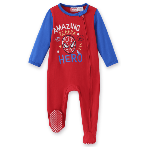 Marvel Spider-Man Baby Boys Footed Coverall Long Sleeve Zipper Romper Jumpsuit Shower Gift