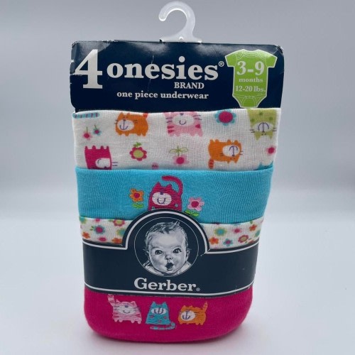 Gerber 4 Pack Baby Onesies Vintage Y2K Deadstock Gift Cat Lover Kidcore Cats