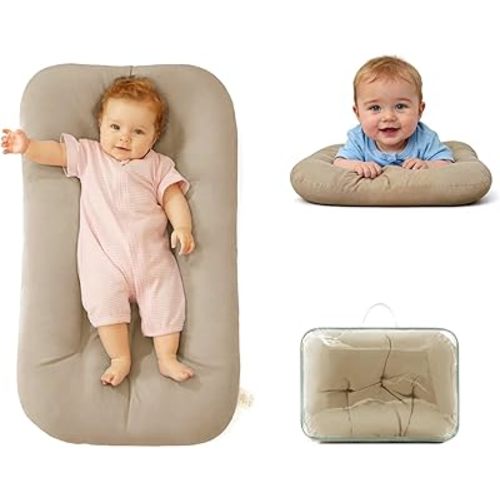 Baby Lounger for Infants Babies 0-12 Months, Bionic Organic Lounger, Soft Cotton Breathable Infant Floor Seats & Loungers for Newborn Baby Shower Gifts
