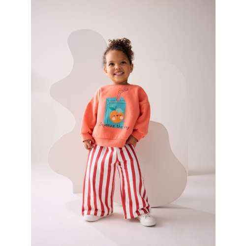 Orange Squeeze the Day Sweatshirt & Wide Leg Trousers Set (3mths-7yrs)