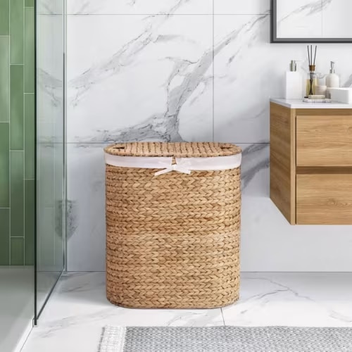 Seville Handwoven Water Hyacinth Laundry Hamper | Costco