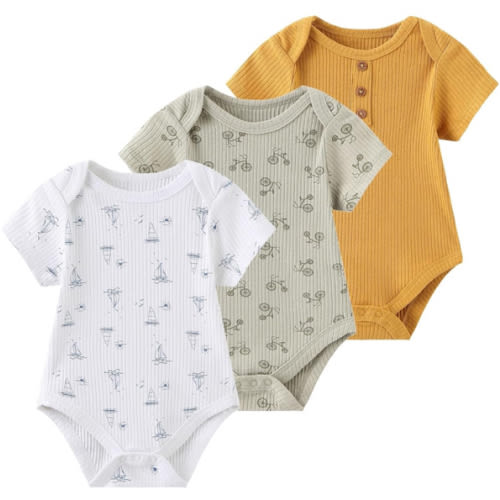 Baby Bodysuit Boy Girl Clothes Soft Newborn Infant Outfit Short Sleeve Romper