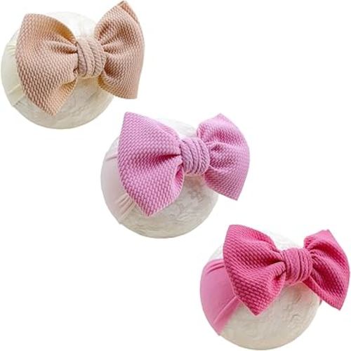 GEZISAN Baby Girl Headbands Nylon Bow Hair Accessories for Newborn Infants Toddlers (Y07, FZ)