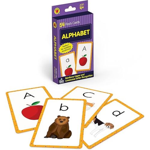 Carson Dellosa 54 Alphabet Flash Cards, abc Letter Recognition Flashcards for Toddlers 3-5 Years, Preschool and Kindergarten Learning Activities and Phonics Games