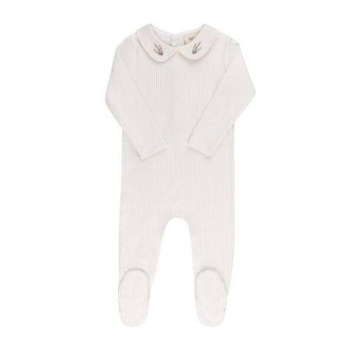 Ely's & Co. Baby Footie - Organic Cotton Embroidered Collar Collection