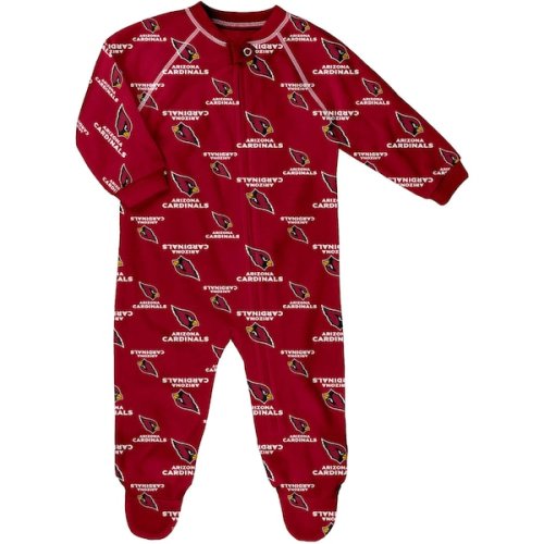 Newborn & Infant Arizona Cardinals Cardinal Allover Print Raglan Full-Zip Sleeper