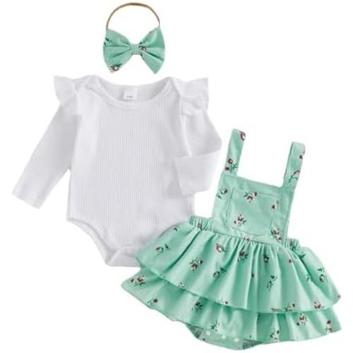 Baby Girl Fall Winter Romper Corduroy Overalls Dress Sets 0-18M